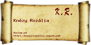 Knézy Rozália névjegykártya